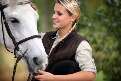 young lady with horse